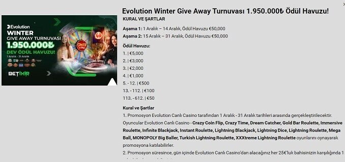 Betixir Winter Give Away Turnuvası